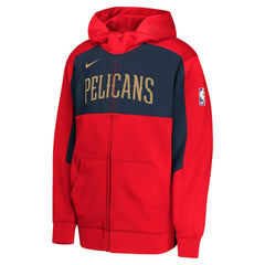 New Orleans Pelicans Youth Authentic On-Court Showtime Performance Full-Zip Hoodie Red/Navy - Nike