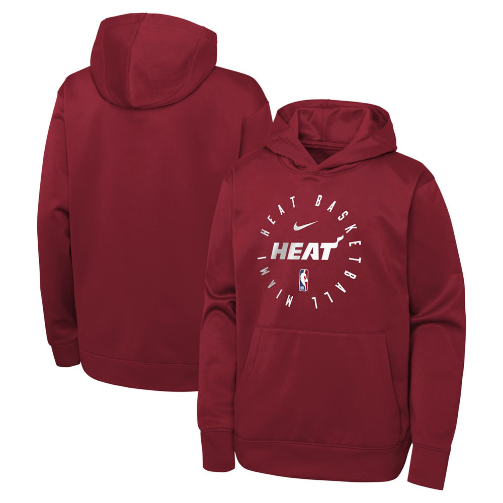 Miami Heat Youth Performance Practice Spotlight Pullover Hoodie Red - Nike