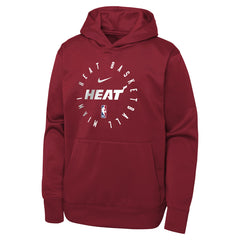 Miami Heat Youth Performance Practice Spotlight Pullover Hoodie Red - Nike