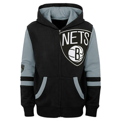 Brooklyn Nets Preschool Straight To The League Full-Zip Hoodie Black