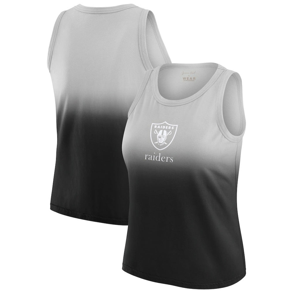 Las Vegas Raiders WEAR by Erin Andrews x Gracie Hunt Women's Ombre Tank Top - Black Tops