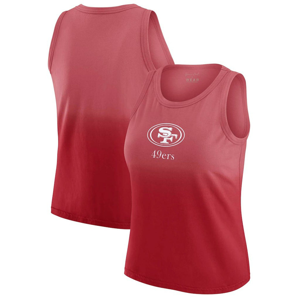 San Francisco 49ers WEAR by Erin Andrews x Gracie Hunt Women's Ombre Tank Top - Scarlet Tops