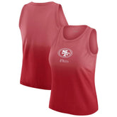 San Francisco 49ers WEAR by Erin Andrews x Gracie Hunt Women's Ombre Tank Top - Scarlet Tops