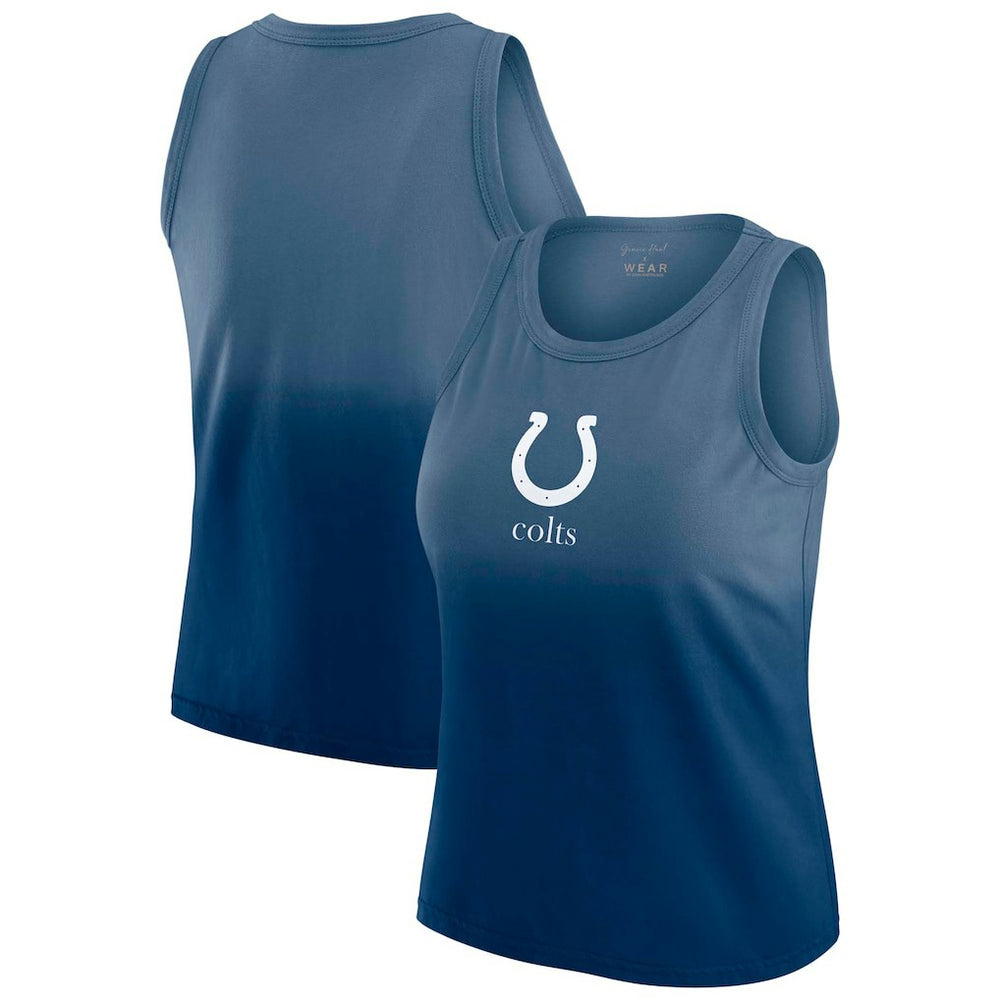 Indianapolis Colts WEAR by Erin Andrews x Gracie Hunt Women's Ombre Tank Top - Heather Navy Tops
