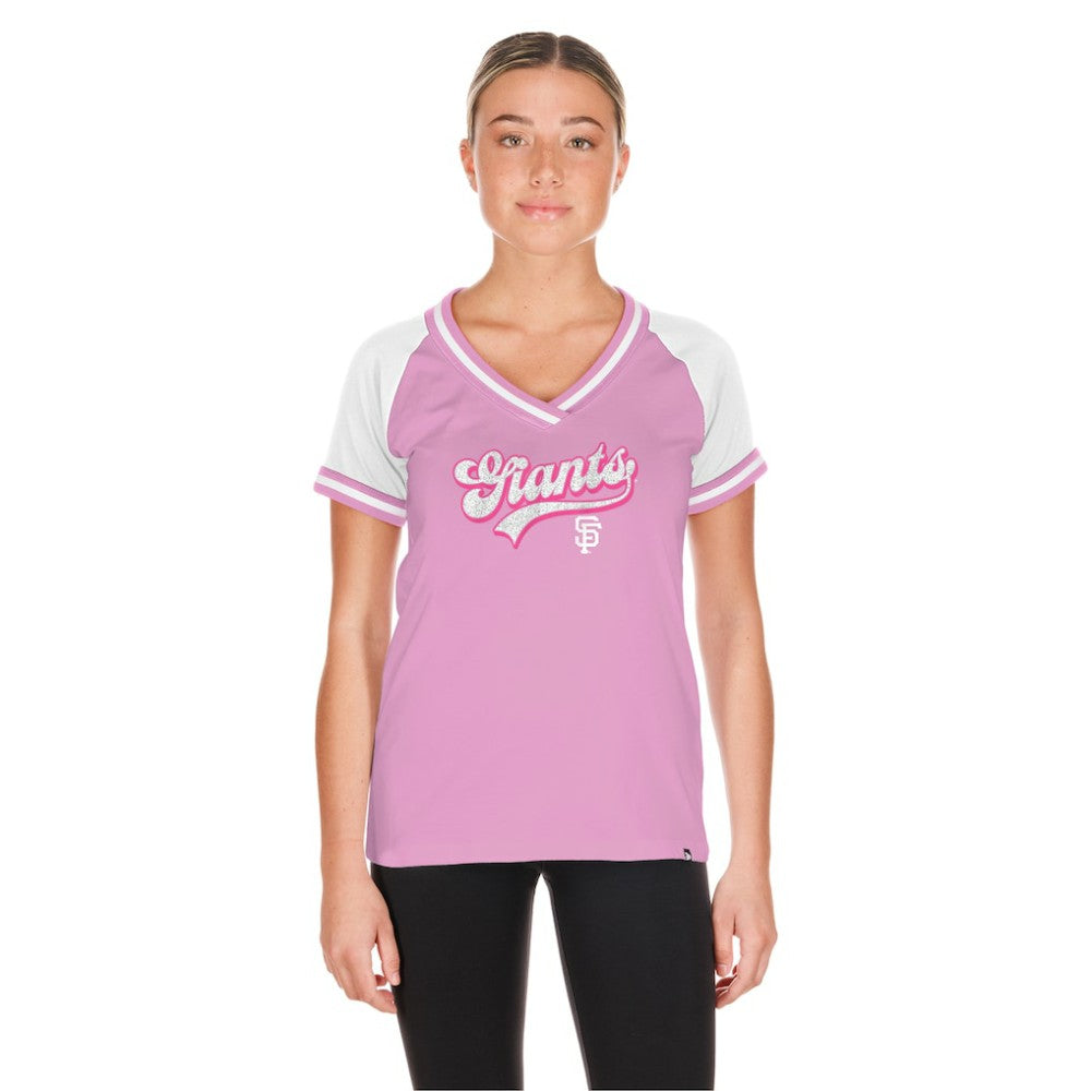 San Francisco Giants New Era Women's Gameday V-Neck T-Shirt - Light Pink T-shirts