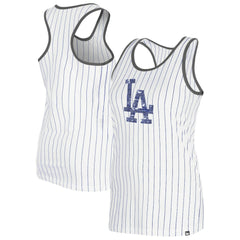 Los Angeles Dodgers New Era Women's Gameday Pinstripe Tank Top - White Tanks