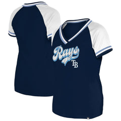 Tampa Bay Rays New Era Women's Gameday Raglan V-Neck T-Shirt - Navy T-shirts