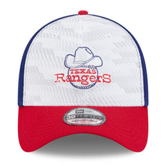 Texas Rangers New Era 2025 MLB Clubhouse 39THIRTY Flex Hat - Royal/Red Hats