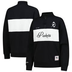 Green Bay Packers Women's Quarter-Zip Jacket - Black Jackets