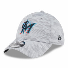 Miami Marlins New Era 2025 MLB Clubhouse 39THIRTY Flex Hat - Gray Hats