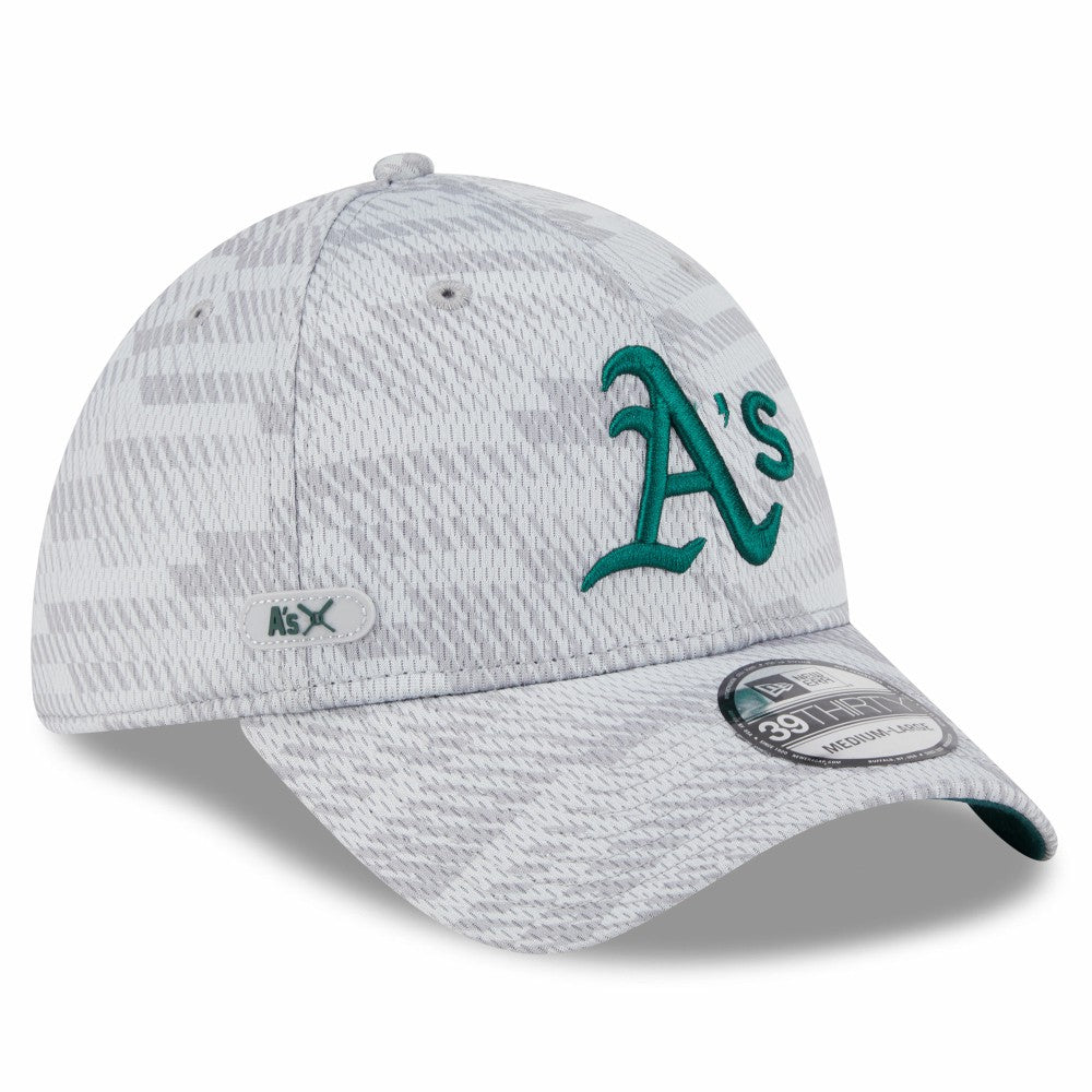 Athletics New Era 2025 MLB Clubhouse 39THIRTY Flex Hat - Gray Hats