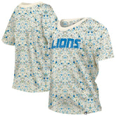 Detroit Lions New Era Women's Glam Game Floral Scoop Neck T-Shirt - Cream T-shirts