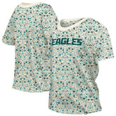 Philadelphia Eagles New Era Women's Glam Game Floral Scoop Neck T-Shirt - Cream T-shirts