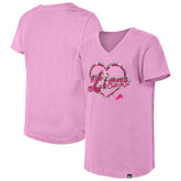 Detroit Lions New Era Girls Youth Flip Sequins V-Neck T-Shirt - Pink T-shirts