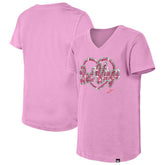 Detroit Red Wings New Era Girl's Youth Flip Sequin V-Neck T-Shirt - Pink | US 201889030