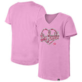 Columbus Blue Jackets New Era Girl's Youth Flip Sequin V-Neck T-Shirt - Pink | US 201889036