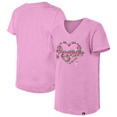Pittsburgh Penguins New Era Girl's Youth Flip Sequin V-Neck T-Shirt - Pink | US 201889037