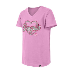 Pittsburgh Penguins New Era Girl's Youth Flip Sequin V-Neck T-Shirt - Pink | US 201889037