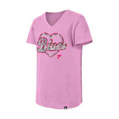 St. Louis Blues New Era Girl's Youth Flip Sequin V-Neck T-Shirt - Pink | US 201889046