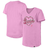 Boston Bruins New Era Girl's Youth Flip Sequin V-Neck T-Shirt - Pink | US 201889051