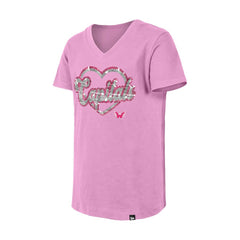 Washington Capitals New Era Girl's Youth Flip Sequin V-Neck T-Shirt - Pink | US 201889053