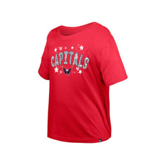 Washington Capitals New Era Girl's Youth Flip Sequin T-Shirt - Red | US 201889054