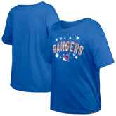 New York Rangers New Era Girl's Youth Flip Sequin T-Shirt - Blue | US 201889056
