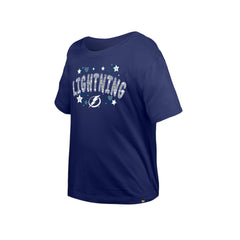 Tampa Bay Lightning New Era Girl's Youth Flip Sequin T-Shirt - Blue | US 201889060
