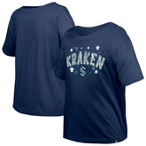 Seattle Kraken New Era Girl's Youth Flip Sequin T-Shirt - Deep Sea Blue | US 201889062