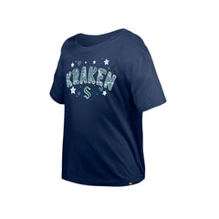 Seattle Kraken New Era Girl's Youth Flip Sequin T-Shirt - Deep Sea Blue | US 201889062