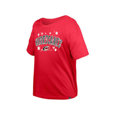Carolina Hurricanes New Era Girl's Youth Flip Sequin T-Shirt - Red | US 201889079
