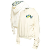 Carolina Hurricanes New Era Women's Glam Game Quarter-Zip Cropped Floral Hoodie Pullover - Cream | US 201889105