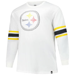Pittsburgh Steelers '47 Big & Tall Premier Brex Long Sleeve T-Shirt - White T-shirts