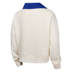 Philadelphia Phillies Girls Youth Ballpark Hit Collared V-Neck Pullover Sweatshirt - White Pullover