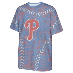 Philadelphia Phillies Youth Slide Score Bold T-Shirt - Royal T-shirts