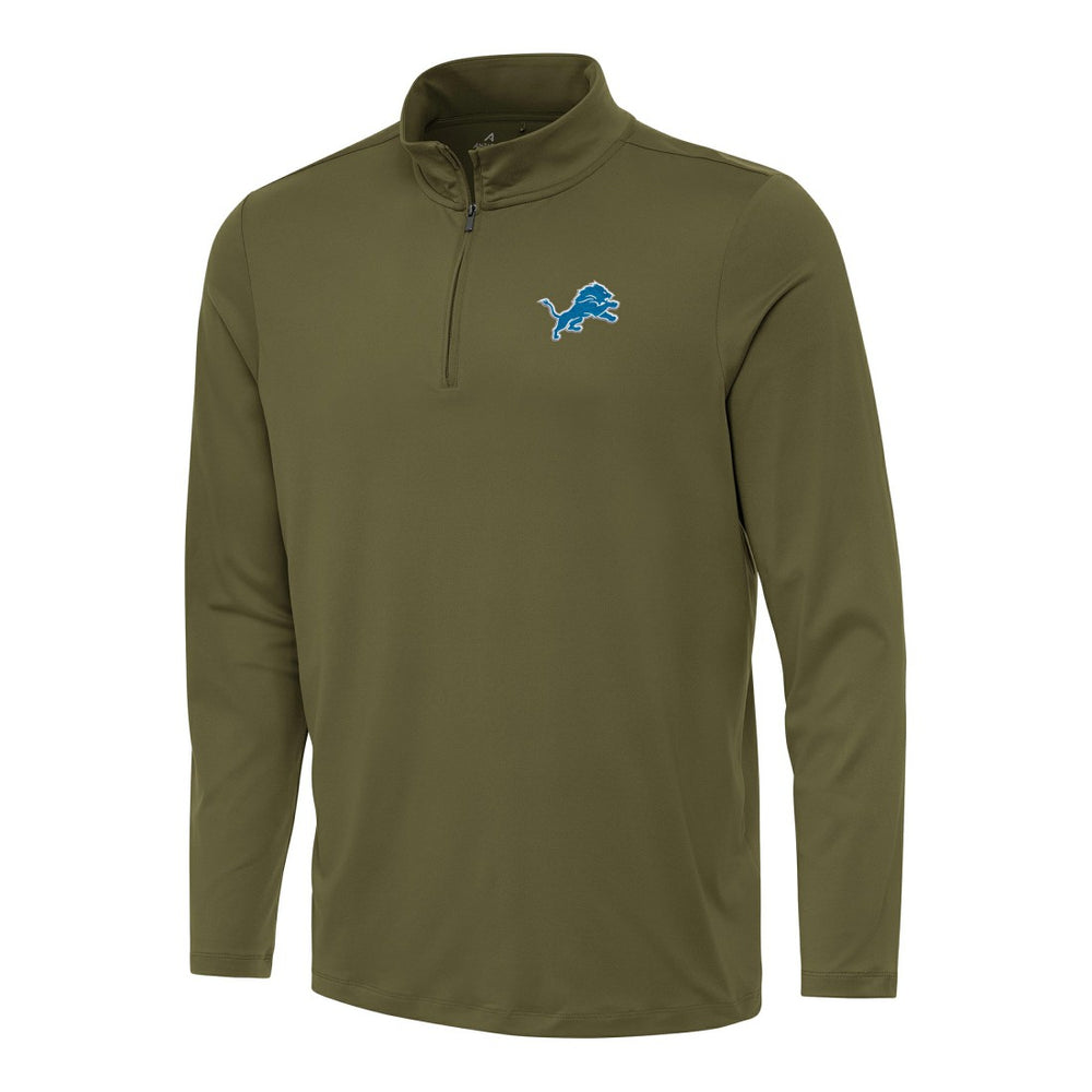 Detroit Lions Antigua Reprocess Quarter-Zip Top - Olive Tops