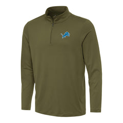 Detroit Lions Antigua Reprocess Quarter-Zip Top - Olive Tops
