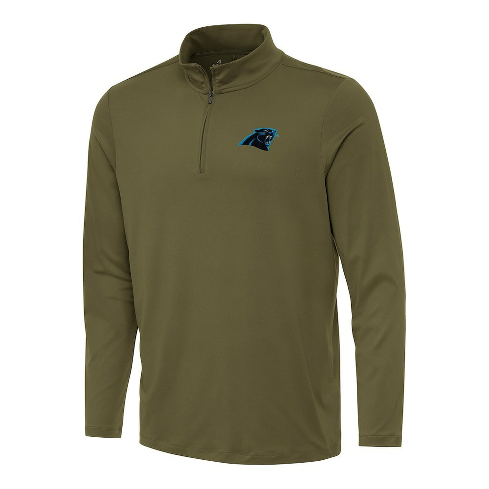 Carolina Panthers Antigua Reprocess Quarter-Zip Top - Olive Tops