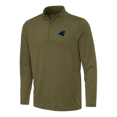 Carolina Panthers Antigua Reprocess Quarter-Zip Top - Olive Tops