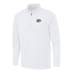 Green Bay Packers Antigua Reprocess Quarter-Zip Top - White Tops