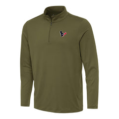Houston Texans Antigua Reprocess Quarter-Zip Top - Olive Tops