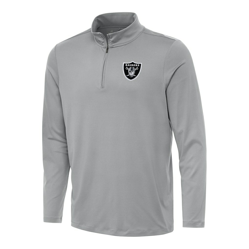 Las Vegas Raiders Antigua Reprocess Quarter-Zip Top - Gray Tops