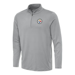 Pittsburgh Steelers Antigua Reprocess Quarter-Zip Top - Gray Tops