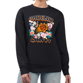 Phoenix Suns G-III 4Her by Carl Banks Women's Flowers Team Logo Graphic Fleece Crewneck Pullover Sweatshirt Black outlet