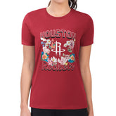 Houston Rockets G-III 4Her by Carl Banks Women's Super-Slim Fit Lightweight Flowers Team Logo Graphic T-Shirt Red