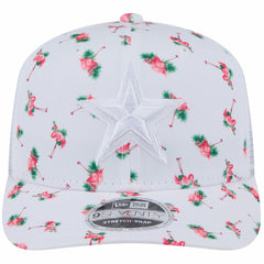 Dallas Cowboys New Era Adventure Flamingo Pattern 9SEVENTY Stretch-Snap Hat - White Hats