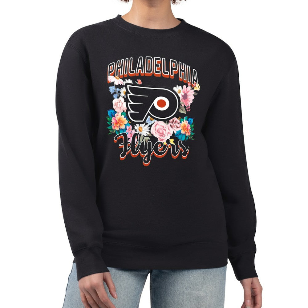 Philadelphia Flyers G-III 4Her by Carl Banks Women's Flower Logo Pullover Sweatshirt - Black | US 201906027