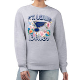 St. Louis Blues G-III 4Her by Carl Banks Women's Flower Logo Pullover Sweatshirt - Heather Gray | US 201906032