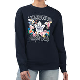 Toronto Maple Leafs G-III 4Her by Carl Banks Women's Flower Logo Pullover Sweatshirt - Navy | US 201906063