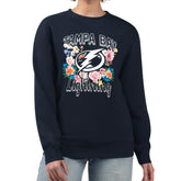 Tampa Bay Lightning G-III 4Her by Carl Banks Women's Flower Logo Pullover Sweatshirt - Navy | US 201906069